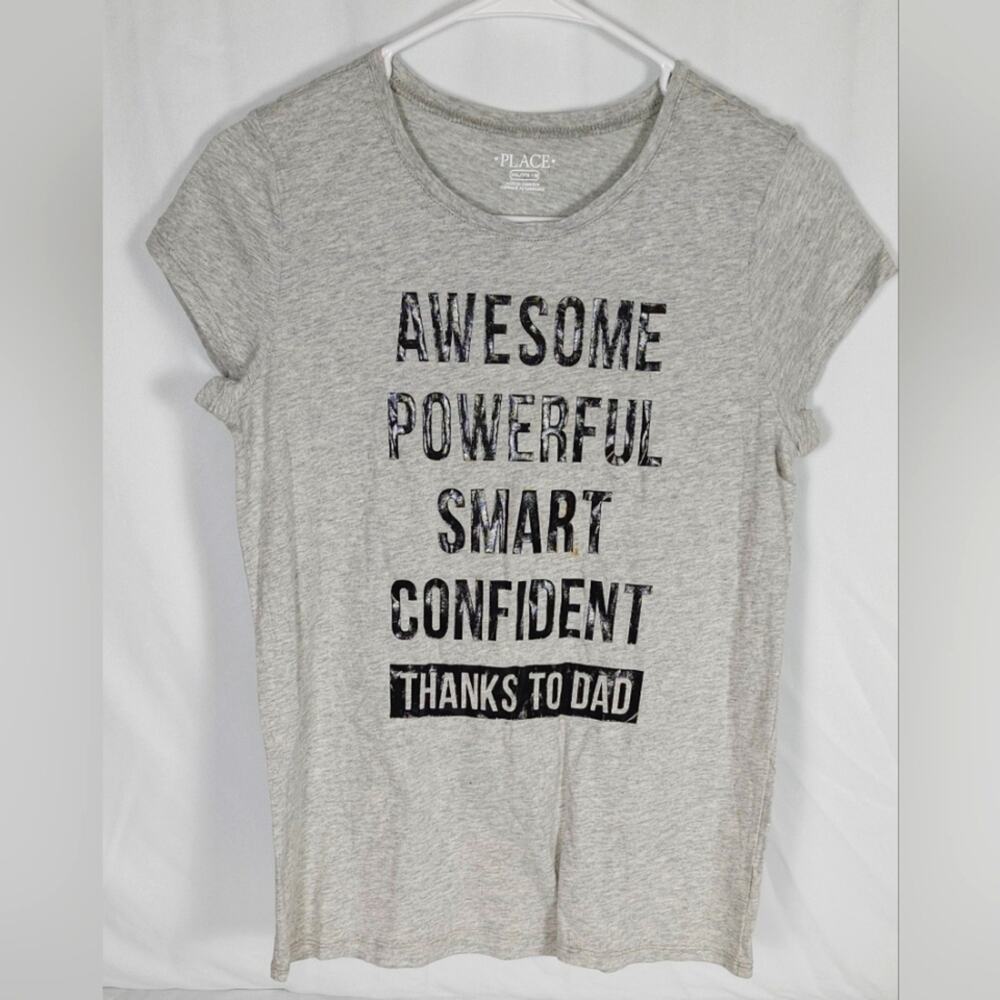 Children’s Place Gray Graphic Tee • Size 16 XXL Girls • GUC